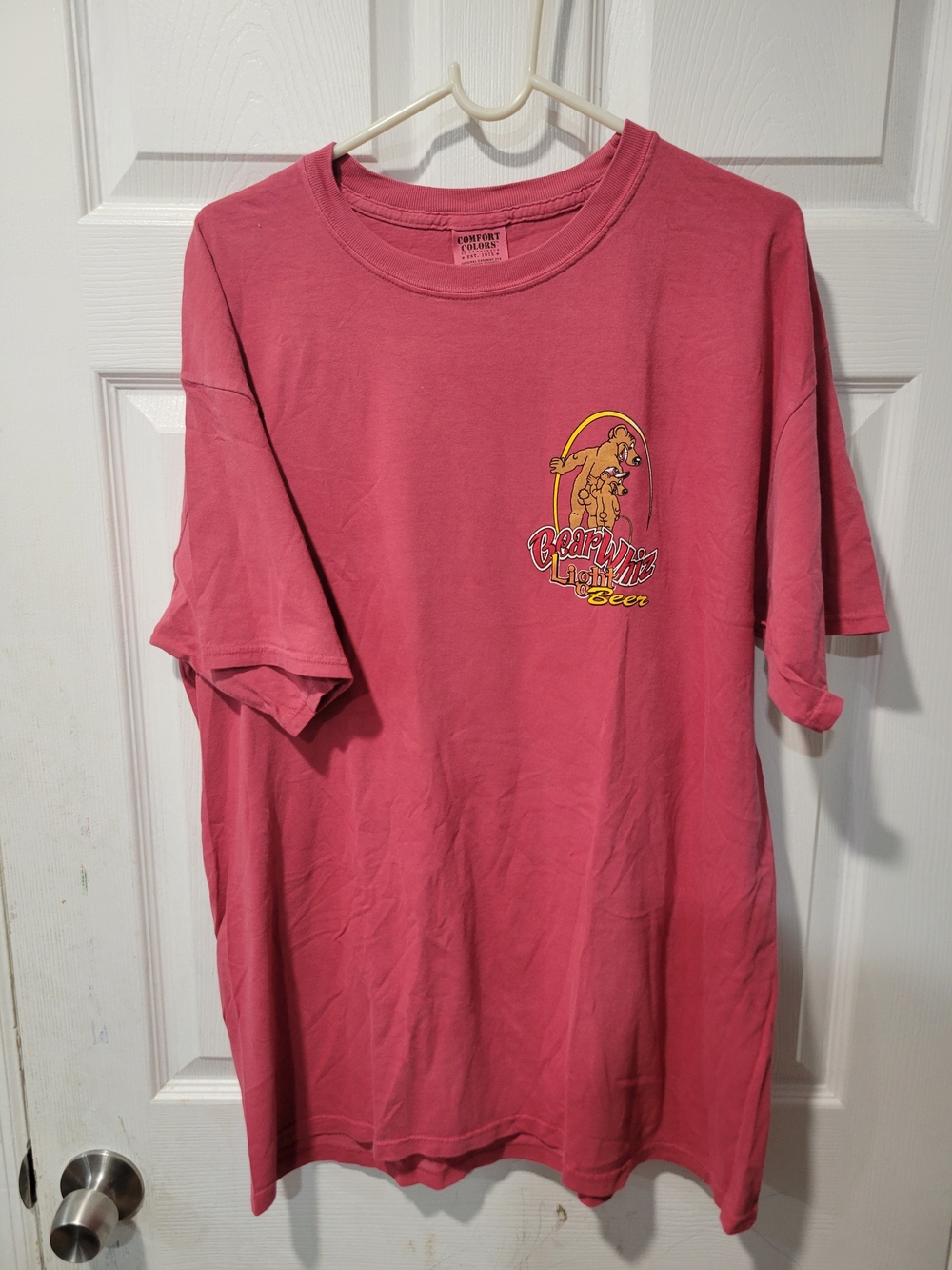 Comfort Colors Men's Short Sleeve Tee in Dusty Rose with Small Graphic